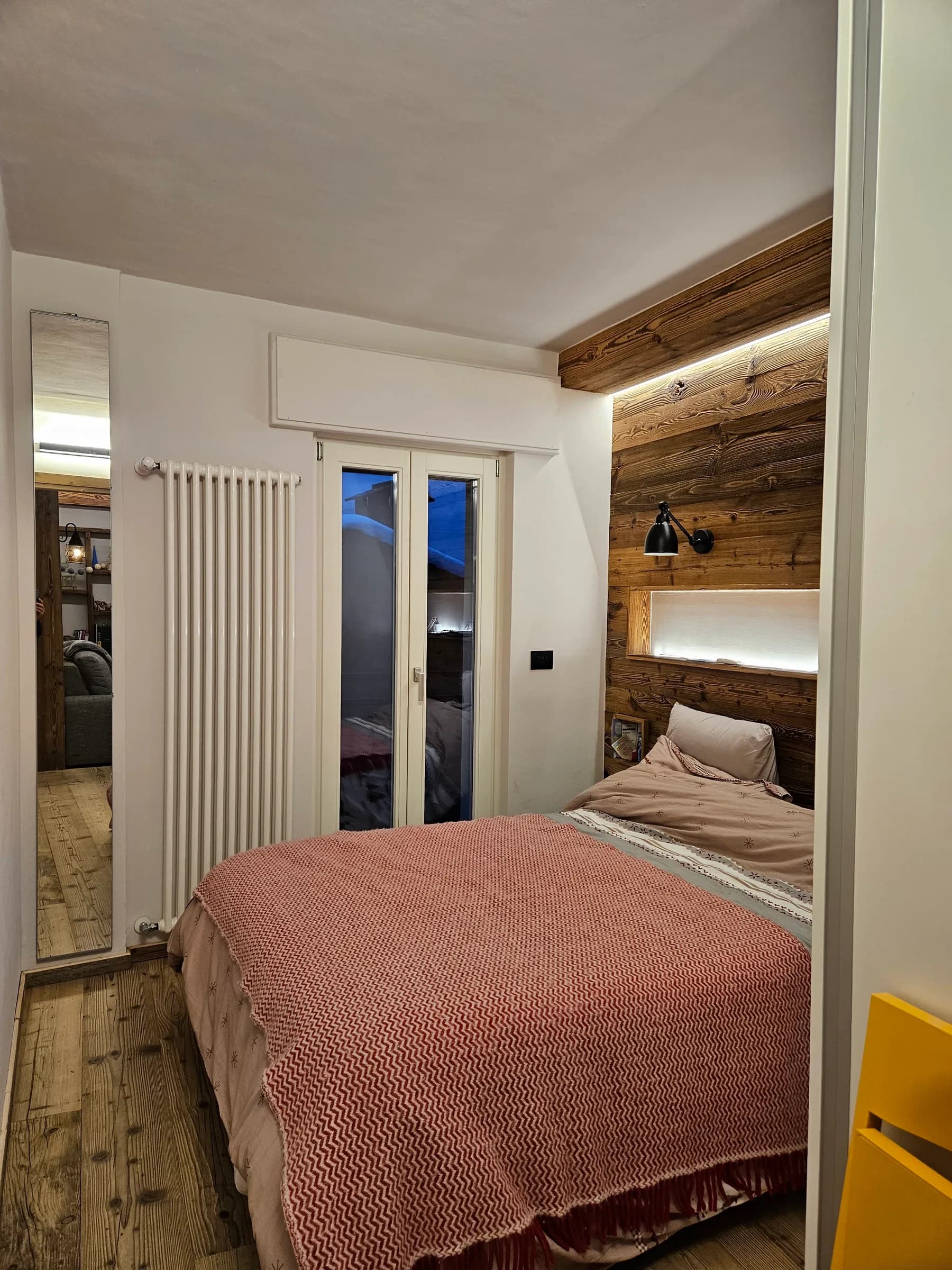 Master bedroom prepared with warm evening light